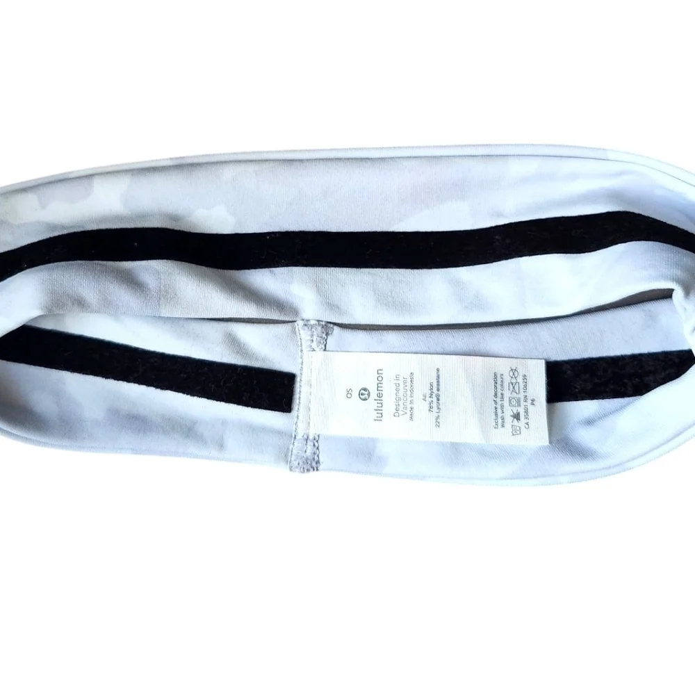 Lululemon Fly Away Tamer Headband Incognito Camo Alpine White Multi